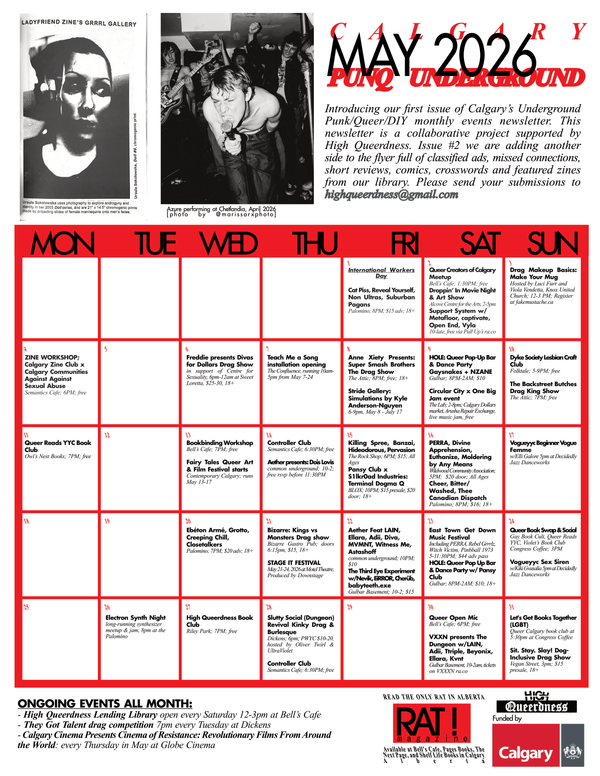 First Issue of PunQ Underground - a new Calgary Alt Queer Print Newsletter!